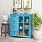 Costway Buffet Sideboard Table Kitchen Storage Cabinet with Drawers & Doors Blue/White/Green